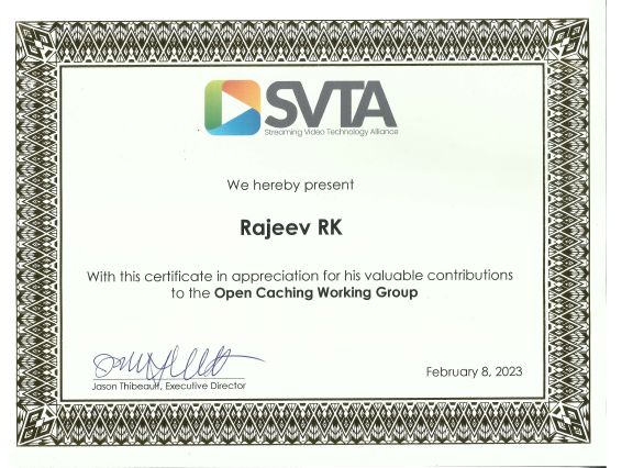 Recognition by SVTA